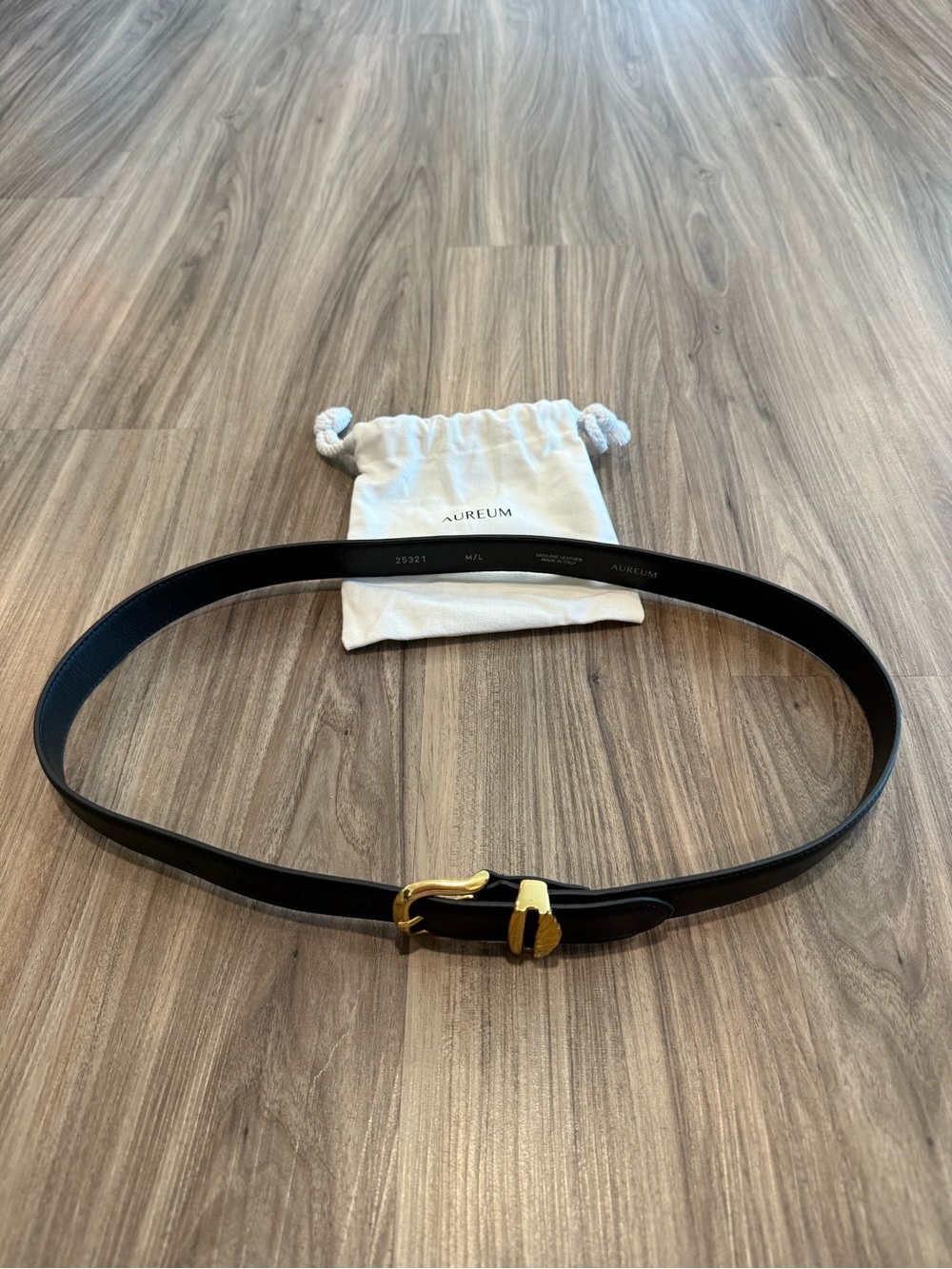 AUREUM No. 3 French Rope Belt Black Leather Size M/L - Picture 9 of 13